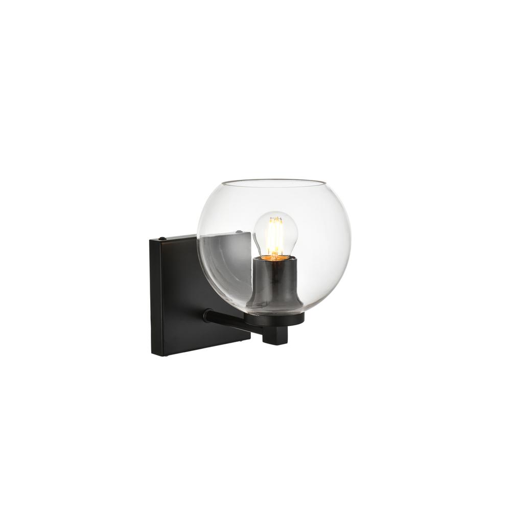 Juelz 1 light Black and Clear Bath Sconce