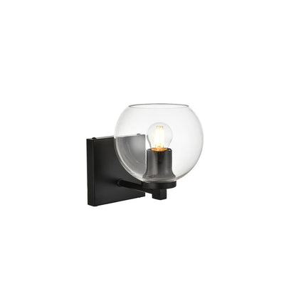 Juelz 1 light Black and Clear Bath Sconce