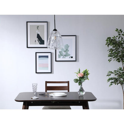 Kason 1 light Black and Clear glass pendant