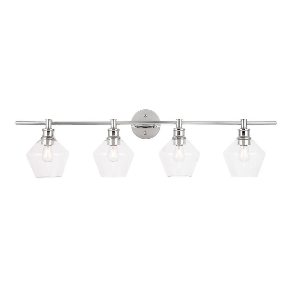 Gene 4 light Chrome and Clear glass Wall sconce