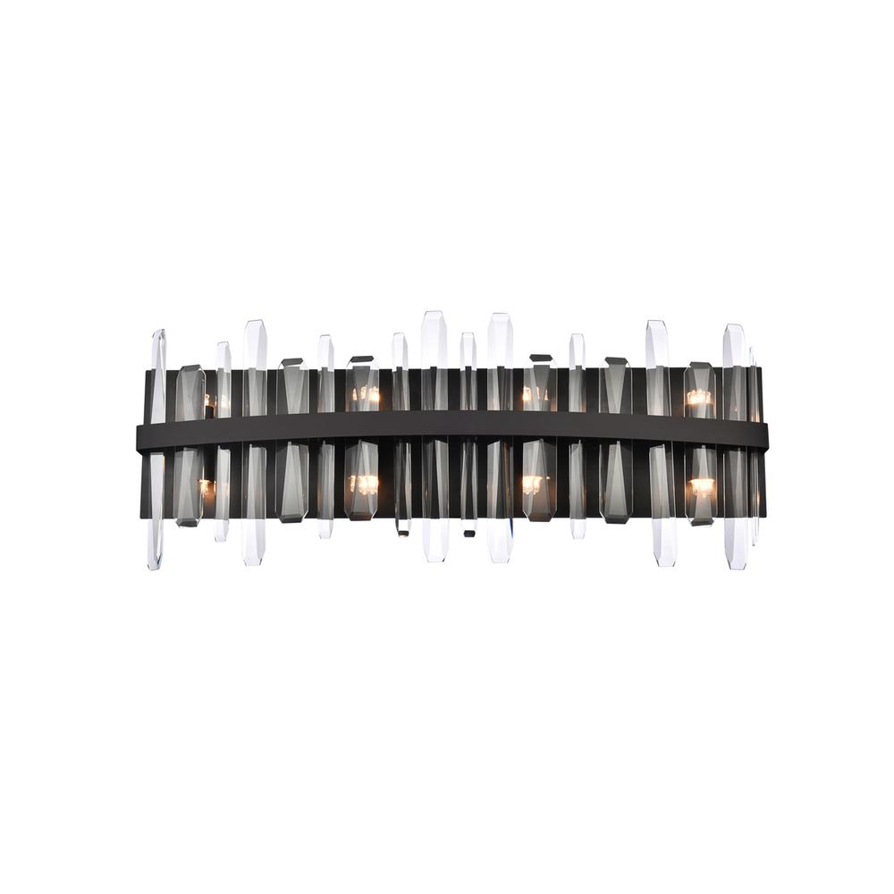 Serena 30 inch crystal bath sconce in black