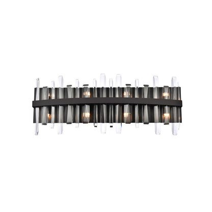 Serena 30 inch crystal bath sconce in black