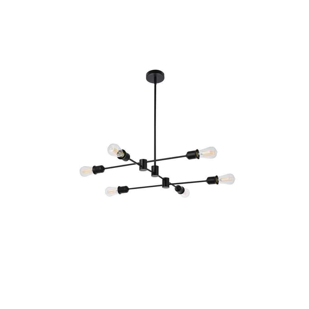 Xavier 6 lights pendant in black