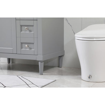 32 inch Single bathroom vanity in grey with backsplash