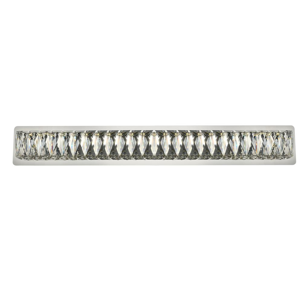 Monroe Integrated Led Chip Light Chrome Wall Sconce Clear Royal Cut Crystal