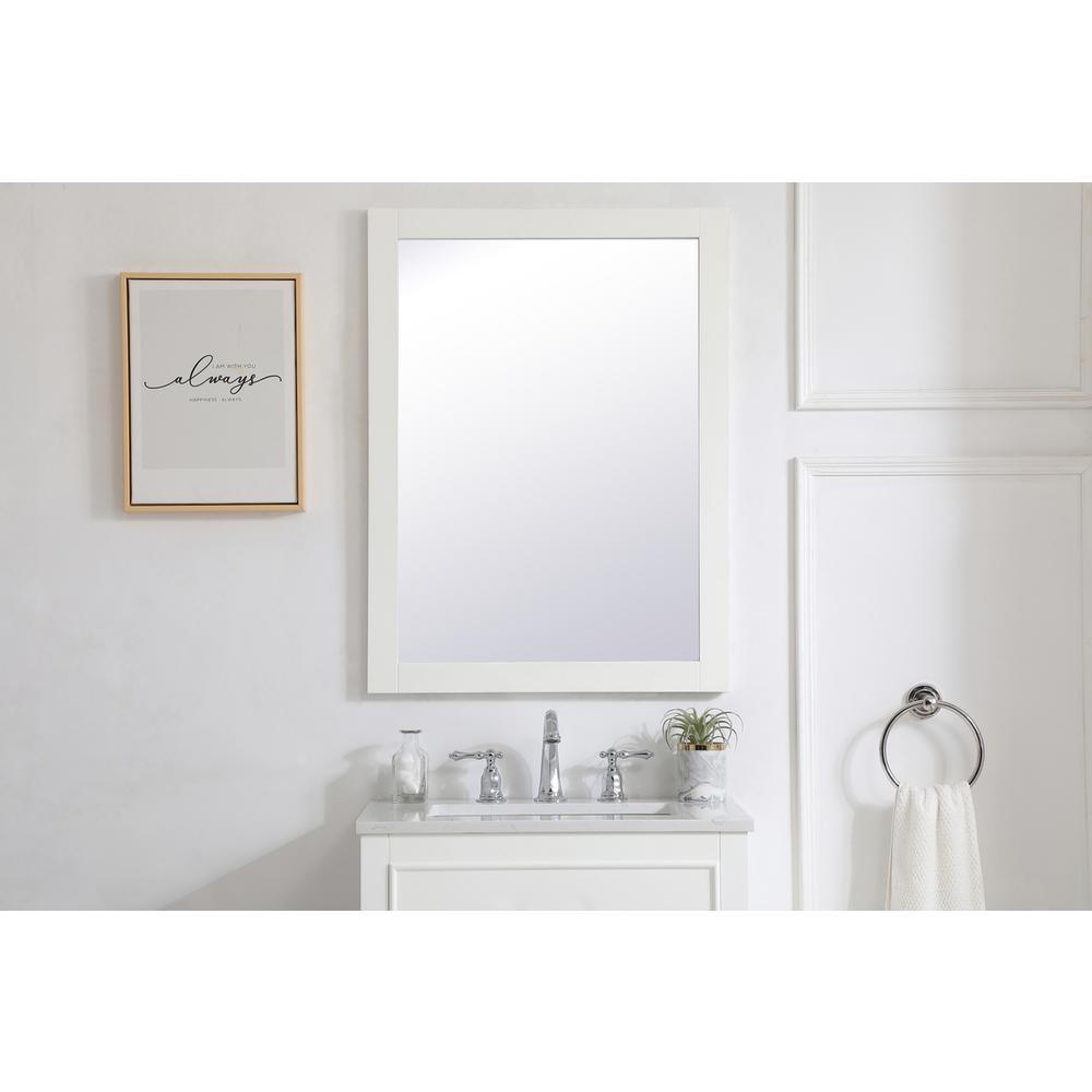 Aqua rectangle vanity mirror 24 inch in White
