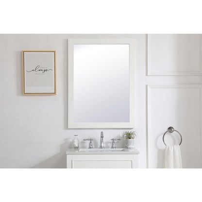 Aqua rectangle vanity mirror 24 inch in White