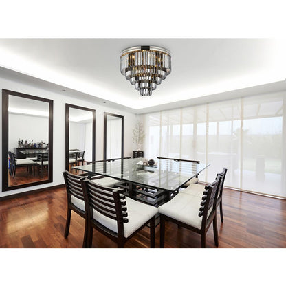 Sydney 17 light polished nickel Flush Mount Silver Shade