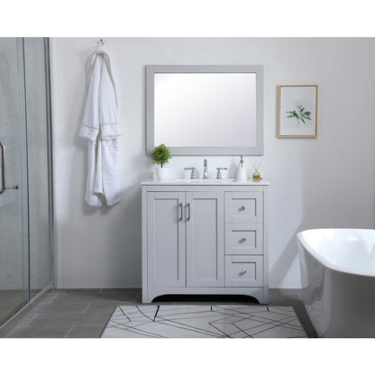 Aqua rectangle vanity mirror 24 inch in Grey