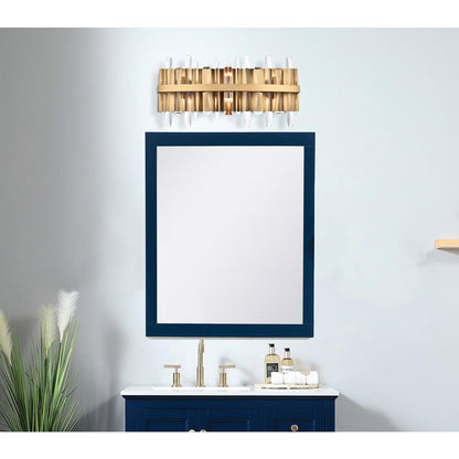 Serena 24 inch crystal bath sconce in satin gold