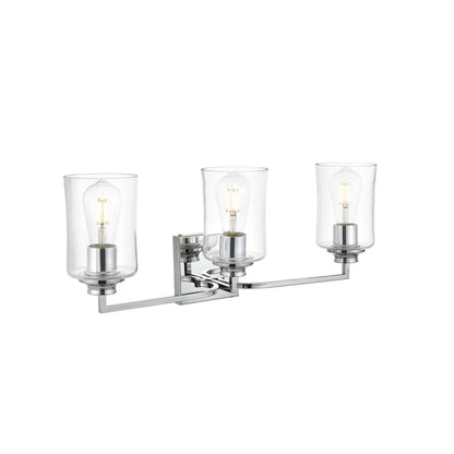 Ronnie 3 light Chrome and Clear Bath Sconce