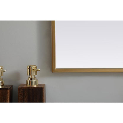 Metal Frame Arch Mirror 36x36 Inch in Brass