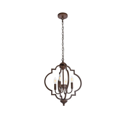 Sandara 4 lights pendant in weathered oak