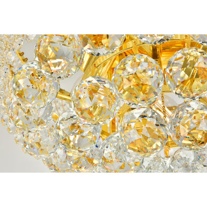 Primo 6 light Gold Flush Mount Clear Royal Cut Crystal