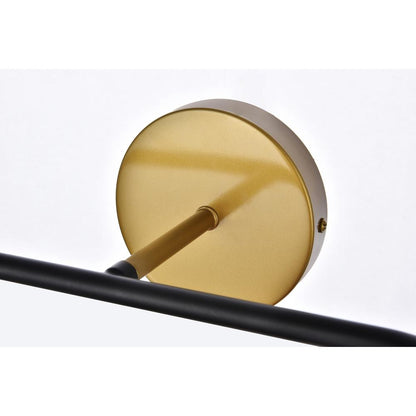 Hanson 2 lights bath sconce in black with brass with clear shade