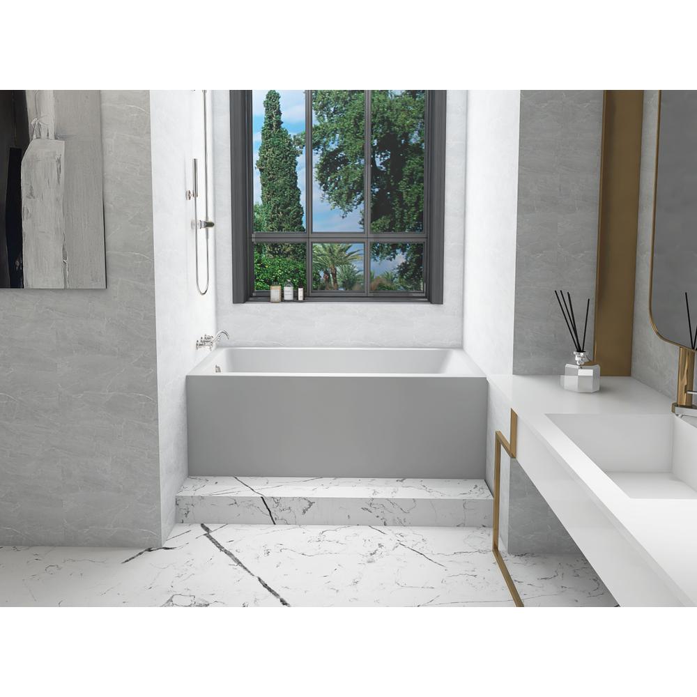Alcove soaking bathtub 32x60 inch left drain in glossy white