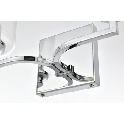 Ronnie 2 light Chrome and Clear Bath Sconce
