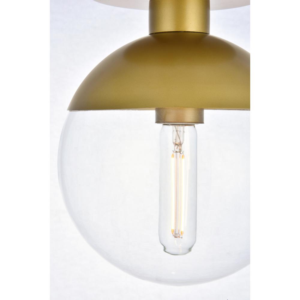 Eclipse 1 Light Brass Flush Mount With Clear Glass