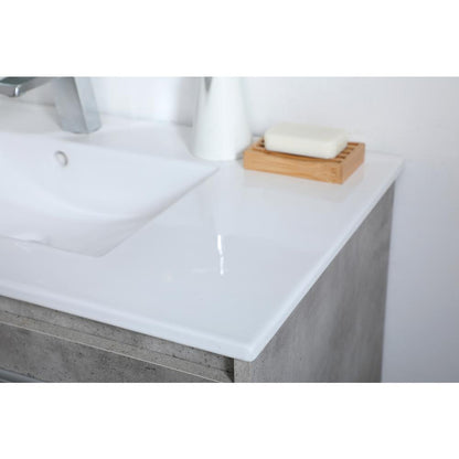 36 inch  Single Bathroom Floating Vanity in Concrete Grey