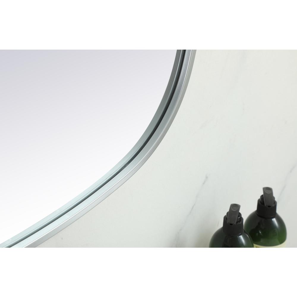 Metal Frame Oval Mirror 24x60 Inch in Silver