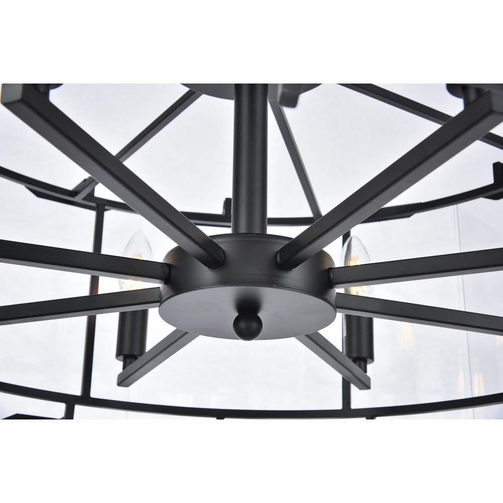 Monaco 8 light Flat Black (Matte) Chandelier Clear Glass Crystal