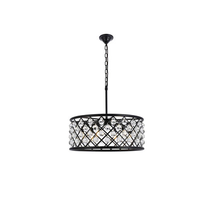 Madison 6 light Matte Black Chandelier Clear Royal Cut Crystal