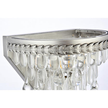 Nordic 1 light antique silver Wall Sconce Clear Royal Cut Crystal