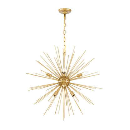 Timber 8 light Brass pendant