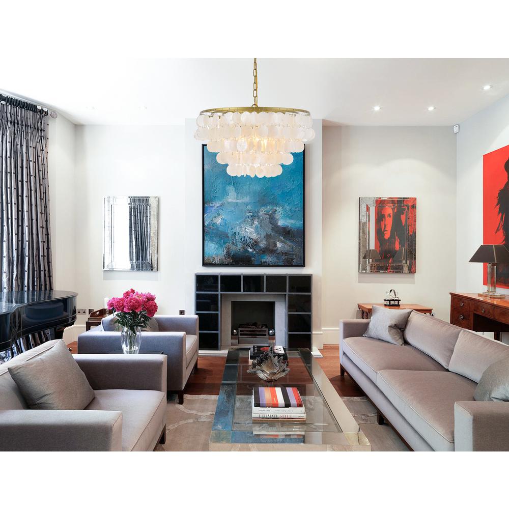 Selene 4 light Brass Pendant