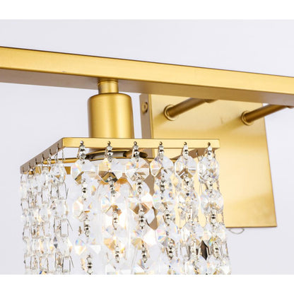 Phineas 4 light Brass and Clear Crystals wall sconce