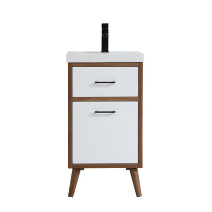 18 inch bathroom vanity in matte white