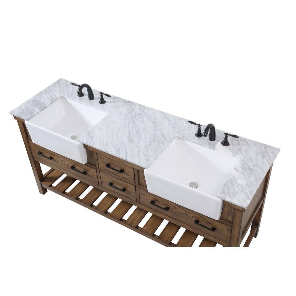 72 inch double bathroom vanity in driftwood