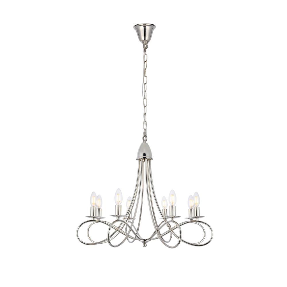 Lyndon 8 light polished Nickel Pendant