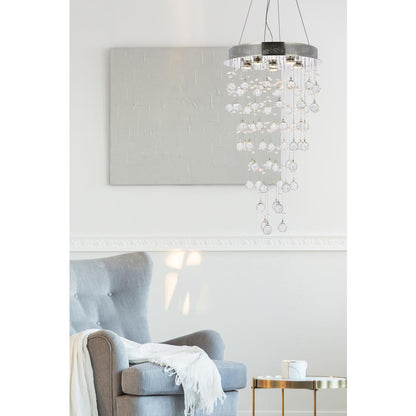 Galaxy 6 light Chrome Pendant Clear Royal Cut Crystal