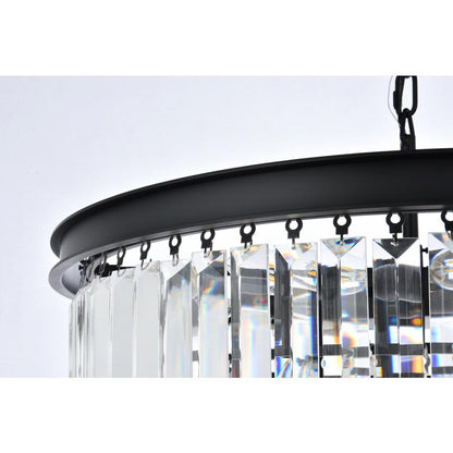Sydney 9 light Matte Black Chandelier Clear Royal Cut Crystal