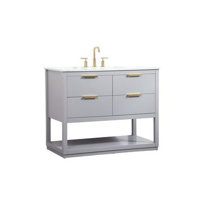 42 inch Single bathroom vanity in grey
