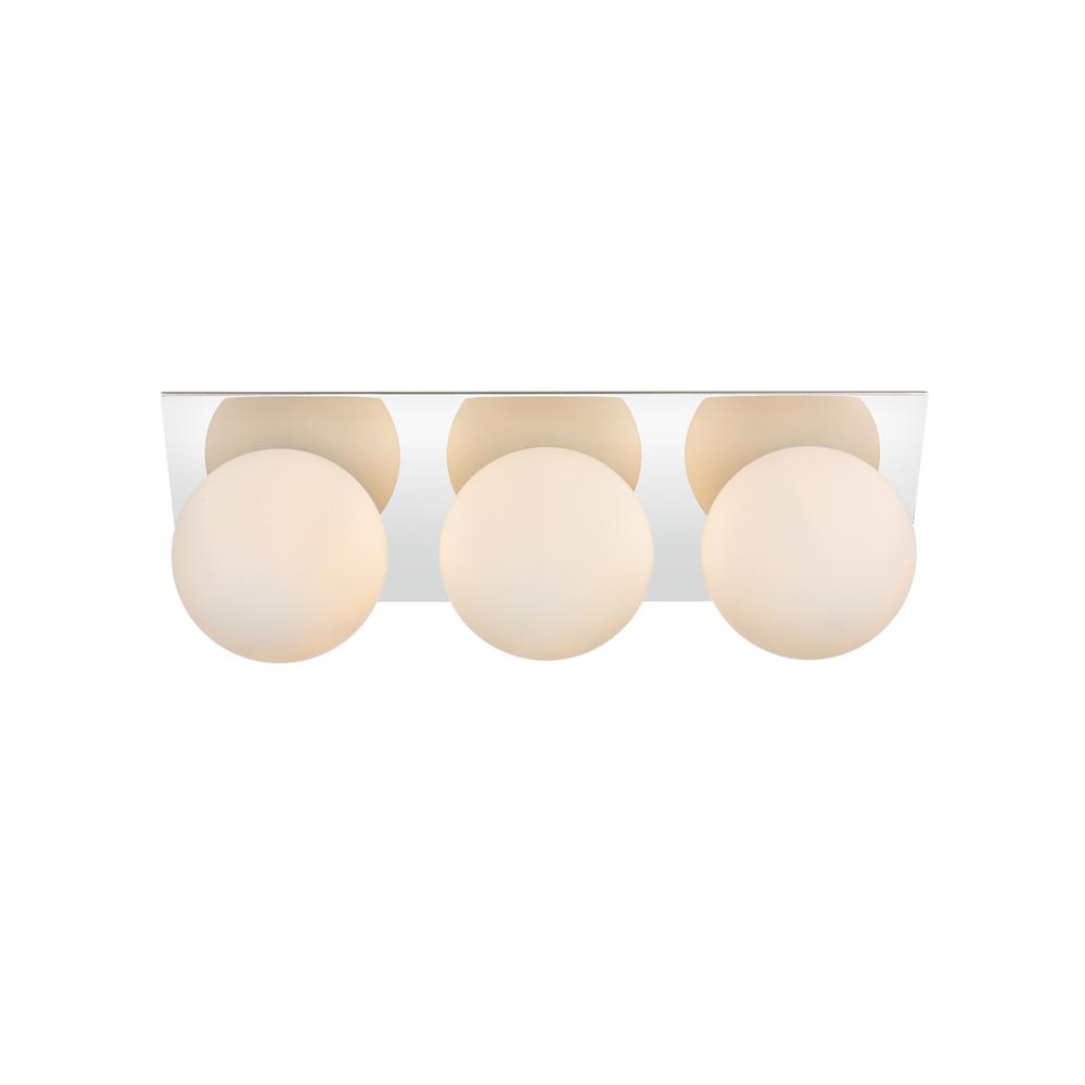 Jillian 3 light Chrome and frosted white Bath Sconce