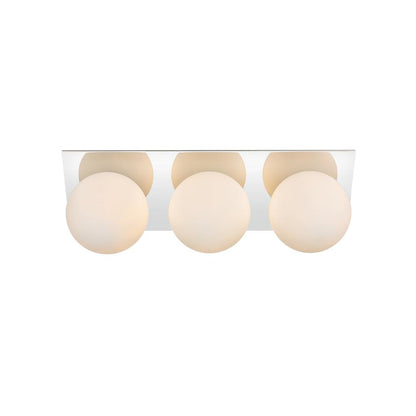 Jillian 3 light Chrome and frosted white Bath Sconce
