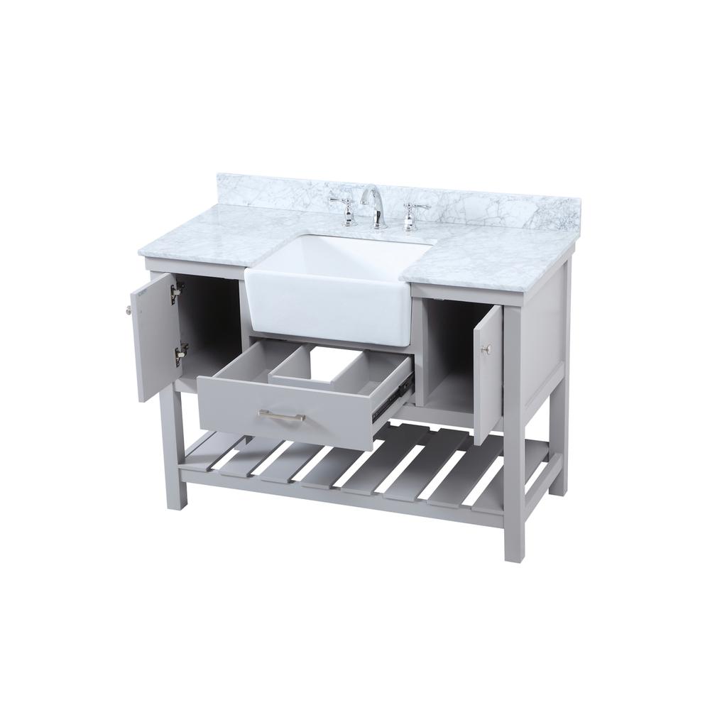 48 inch Single bathroom vanity in grey with backsplash