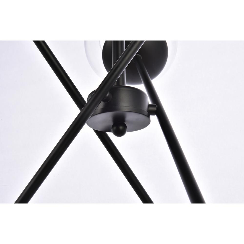 Axl 24 inch pendant in black with clear shade