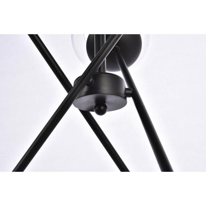 Axl 24 inch pendant in black with clear shade
