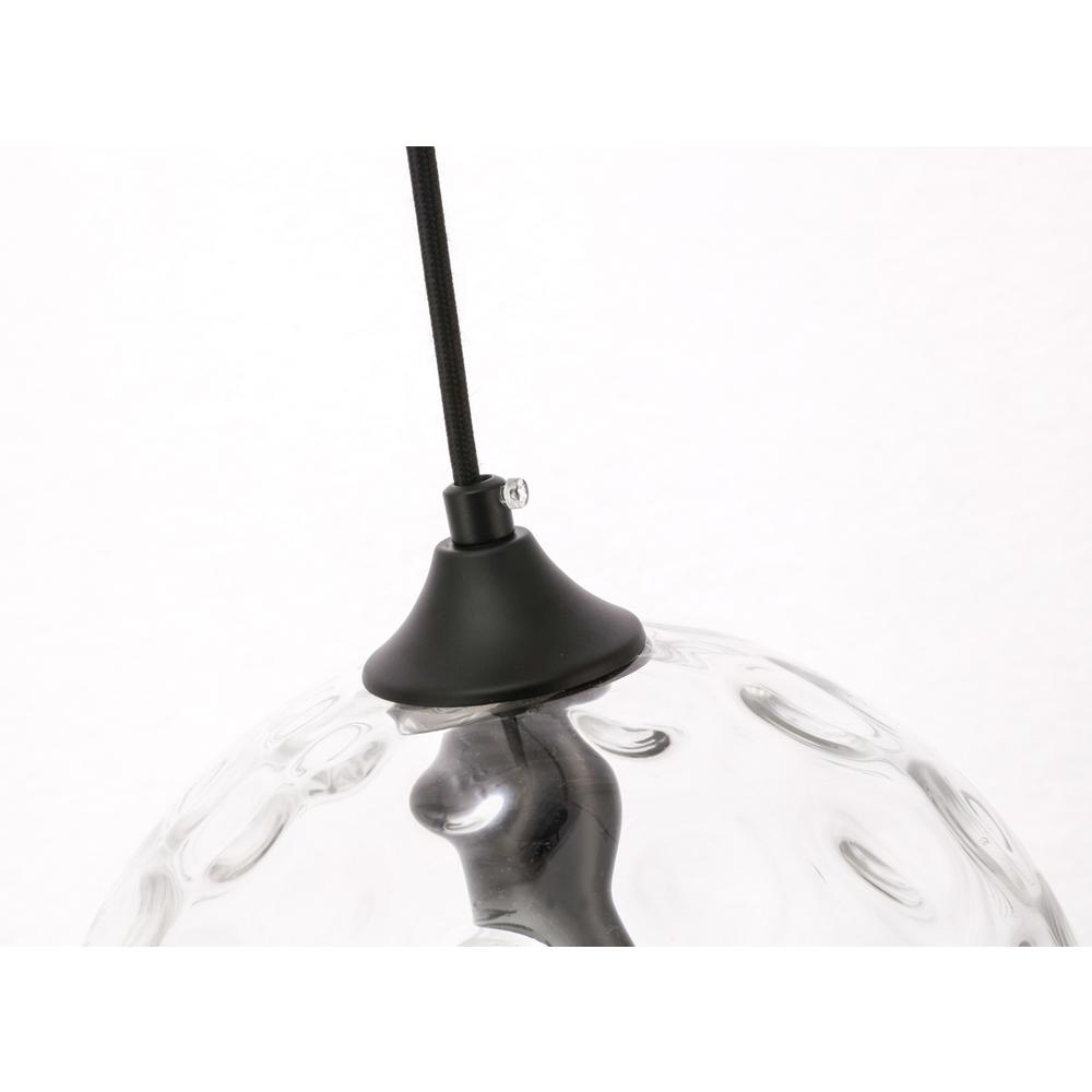 Cashel 1 light Black and Clear glass pendant