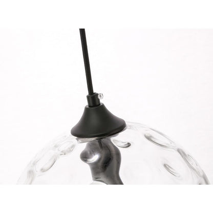 Cashel 1 light Black and Clear glass pendant