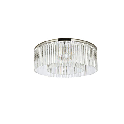 Sydney 10 light polished nickel Flush Mount Clear Royal Cut Crystal