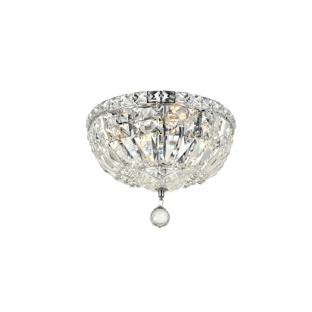 Tranquil 4 light Chrome Flush Mount Clear Royal Cut Crystal