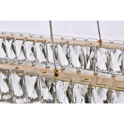 Monroe 42 inch LED double rectangle pendant in gold