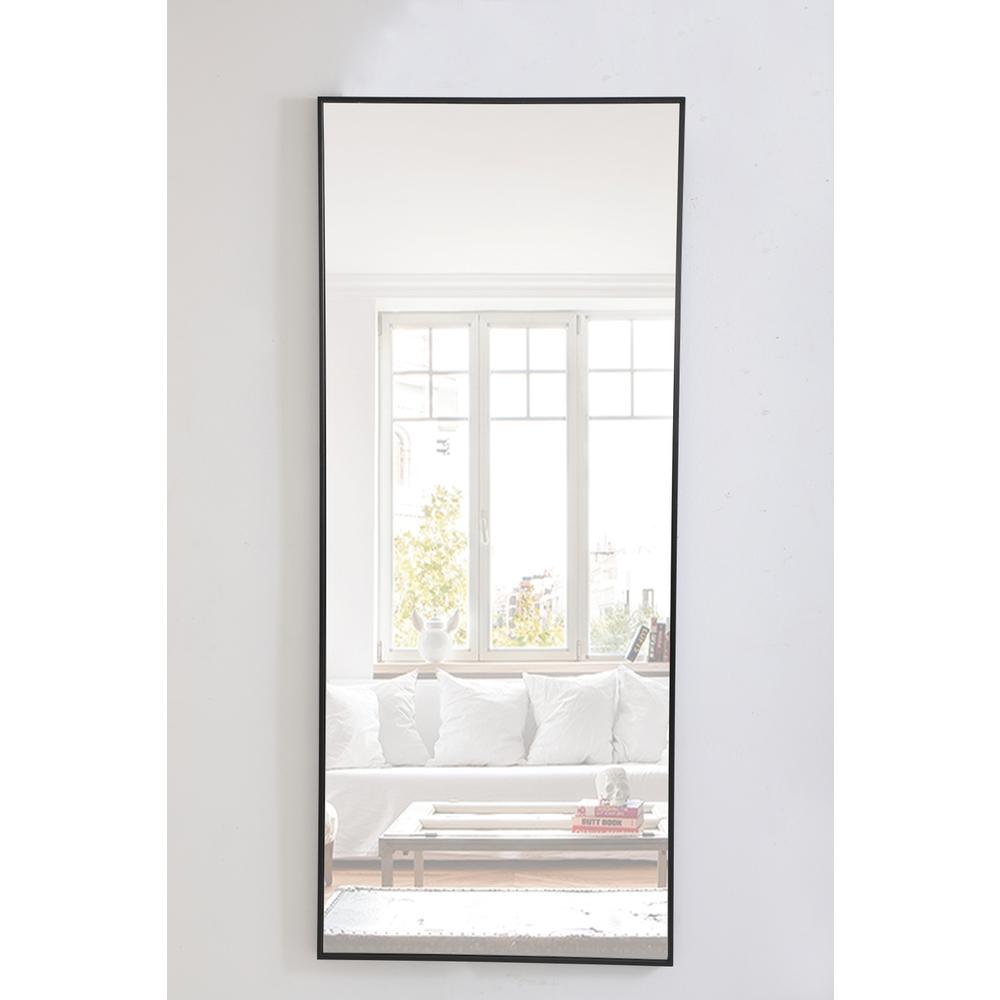 Metal frame Rectangle Mirror 30 inch Black