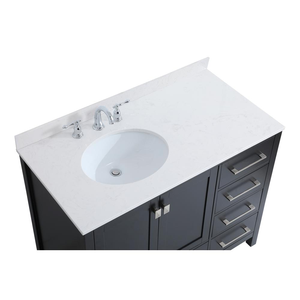 42 inch Single Bathroom Vanity in Black with Backsplash