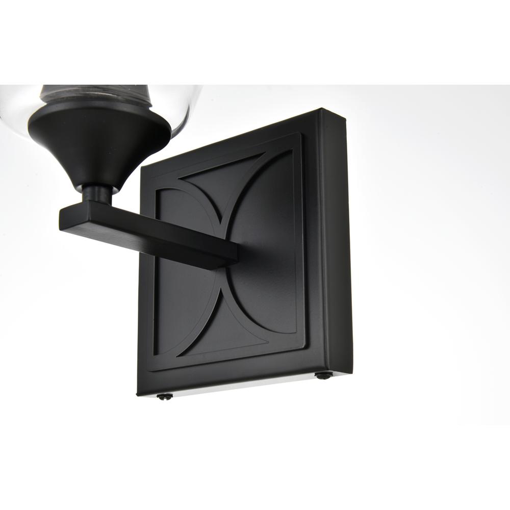 Harris 1 light Black and Clear Bath Sconce
