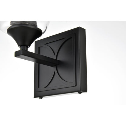Harris 1 light Black and Clear Bath Sconce